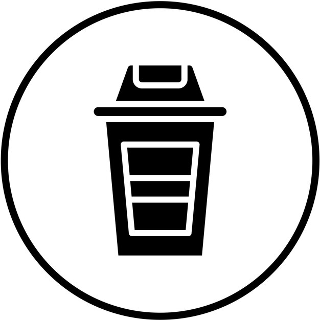Estilo del icono del contenedor de basura de diseño vectorial