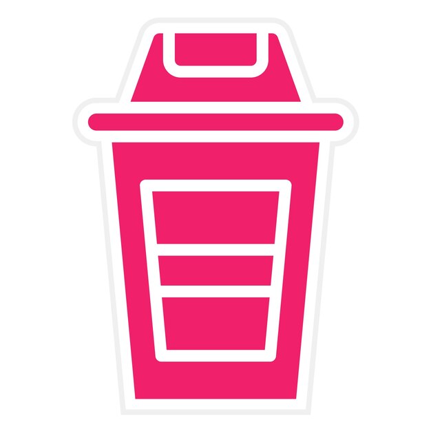 Estilo del icono del contenedor de basura de diseño vectorial