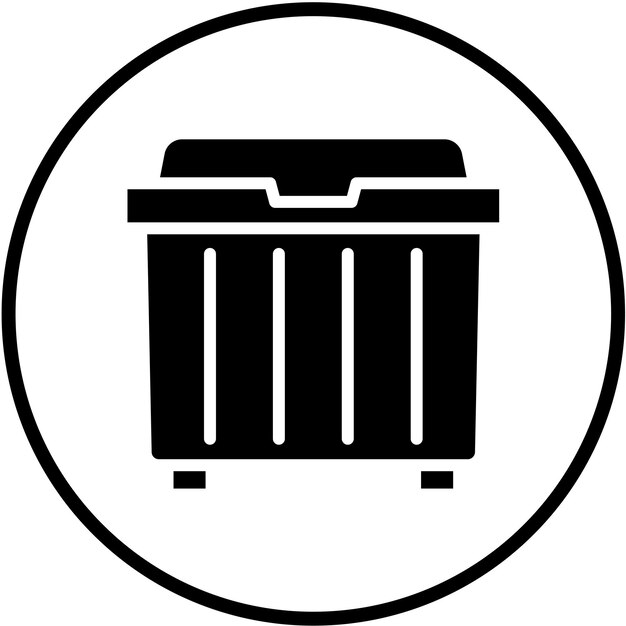 Estilo del icono del contenedor de basura de diseño vectorial