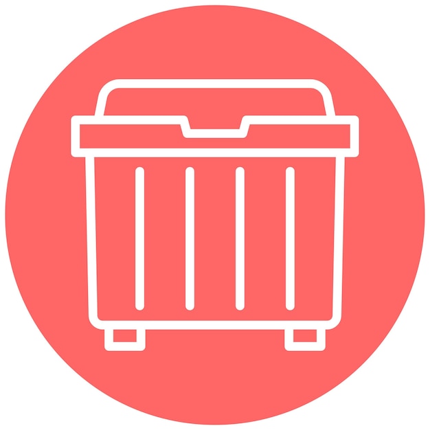 Estilo del icono del contenedor de basura de diseño vectorial