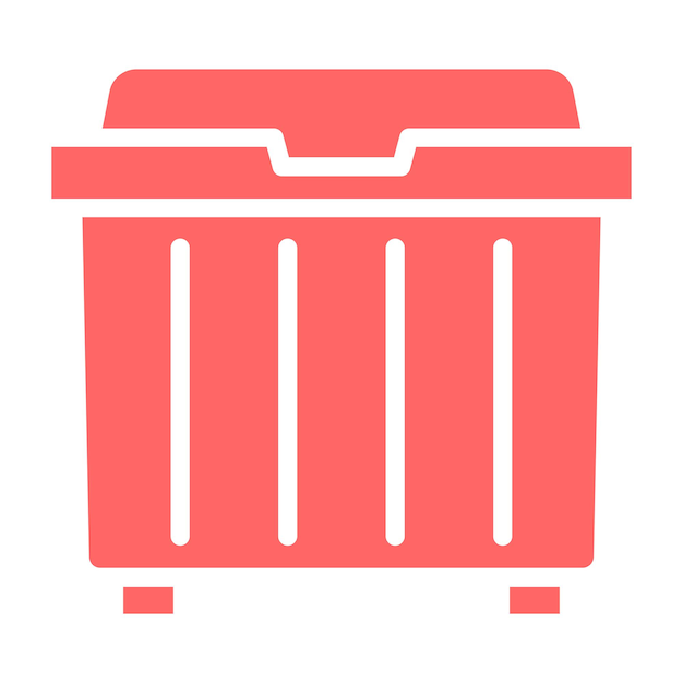 Estilo del icono del contenedor de basura de diseño vectorial