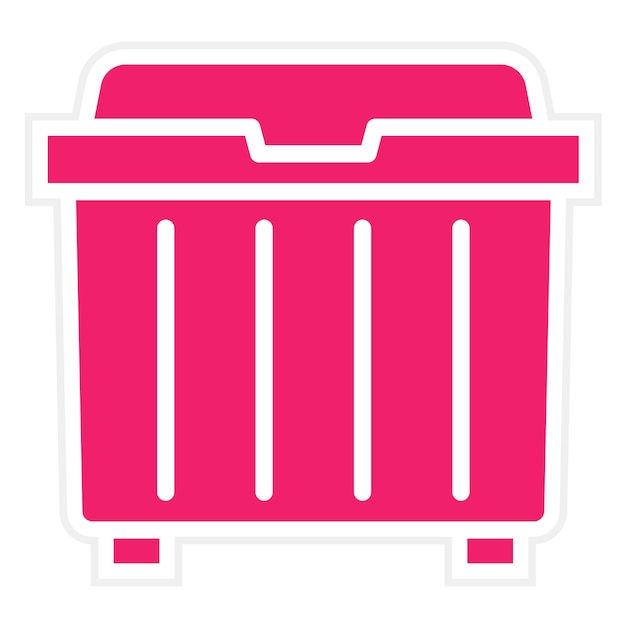 Estilo del icono del contenedor de basura de diseño vectorial