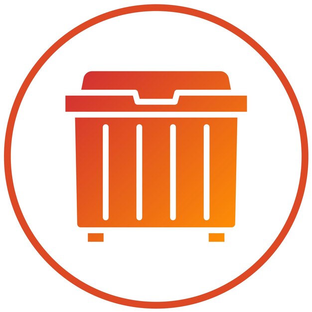 Estilo del icono del contenedor de basura de diseño vectorial