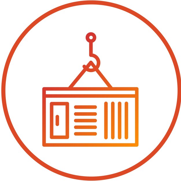 Estilo del icono del contenedor de carga de diseño vectorial