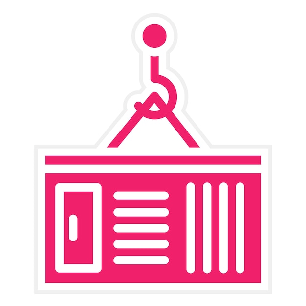 Estilo del icono del contenedor de carga de diseño vectorial