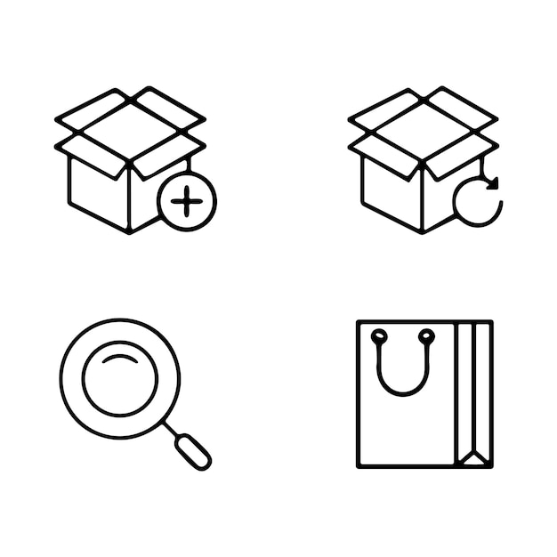 Estilo de icono de contorno simple para plantilla web y aplicación Concepto de bolsa de canasta de tienda en línea