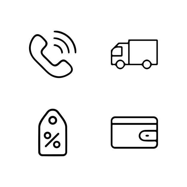 Estilo de icono de contorno simple para plantilla web y aplicación Concepto de bolsa de canasta de tienda en línea