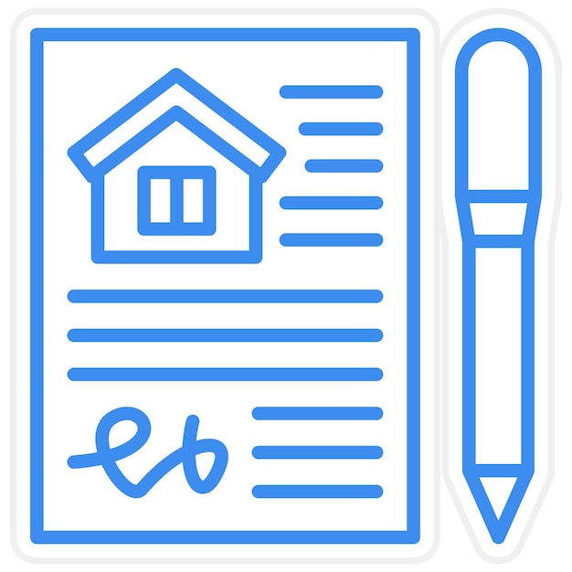 Estilo del icono del contrato de la casa de diseño vectorial