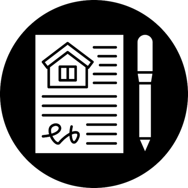 Vector estilo del icono del contrato de la casa de diseño vectorial