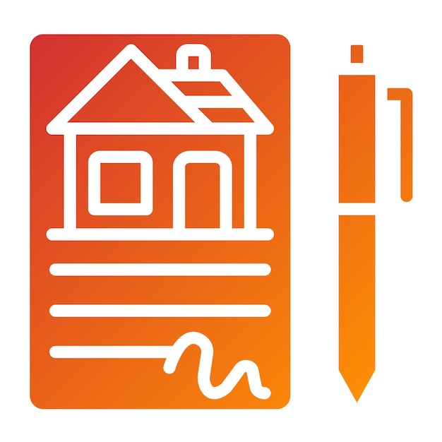 Estilo del icono del contrato de la casa de diseño vectorial