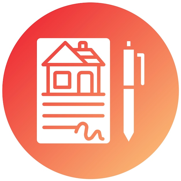 Estilo del icono del contrato de la casa de diseño vectorial