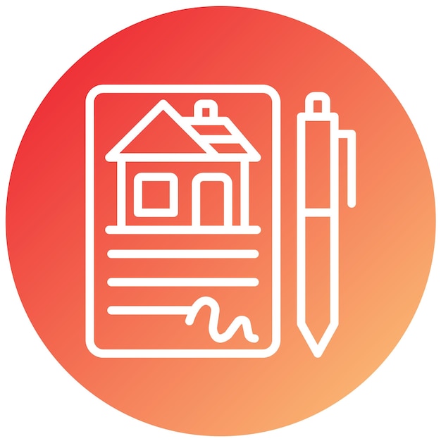 Estilo del icono del contrato de la casa de diseño vectorial