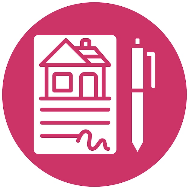 Estilo del icono del contrato de la casa de diseño vectorial