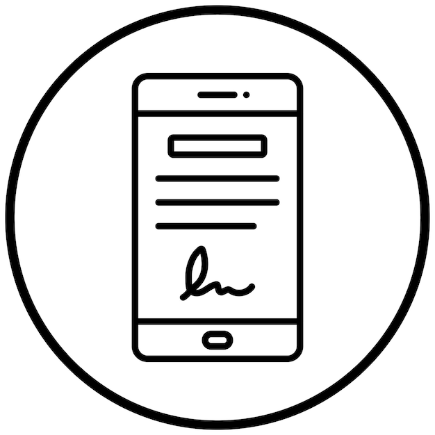 Estilo del icono del contrato digital