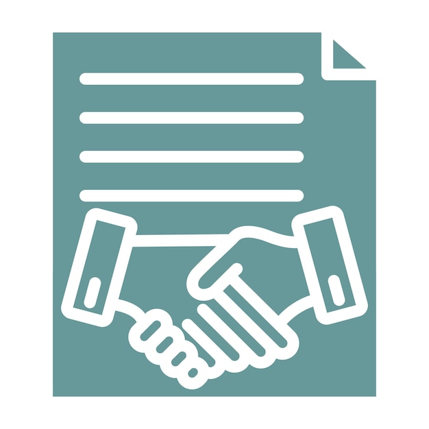 Estilo del icono del contrato de diseño vectorial