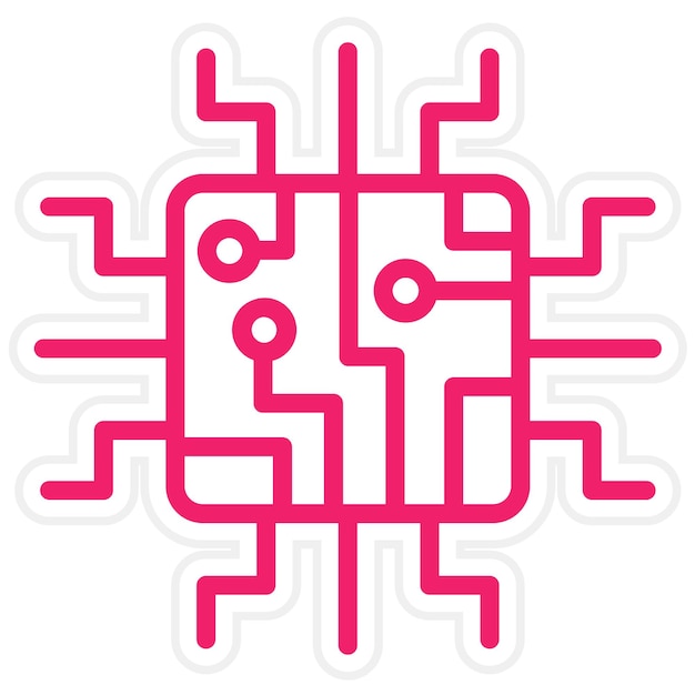 Estilo del icono del controlador del chipset de diseño vectorial