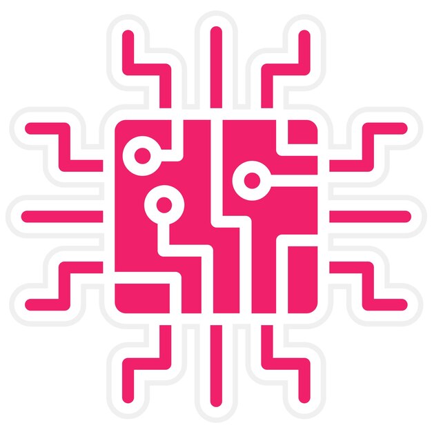 Estilo del icono del controlador del chipset de diseño vectorial