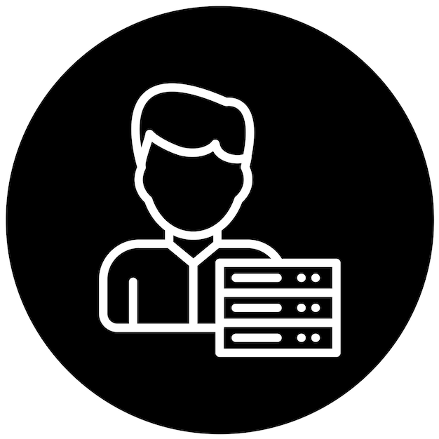 Estilo del icono del controlador de datos de diseño vectorial