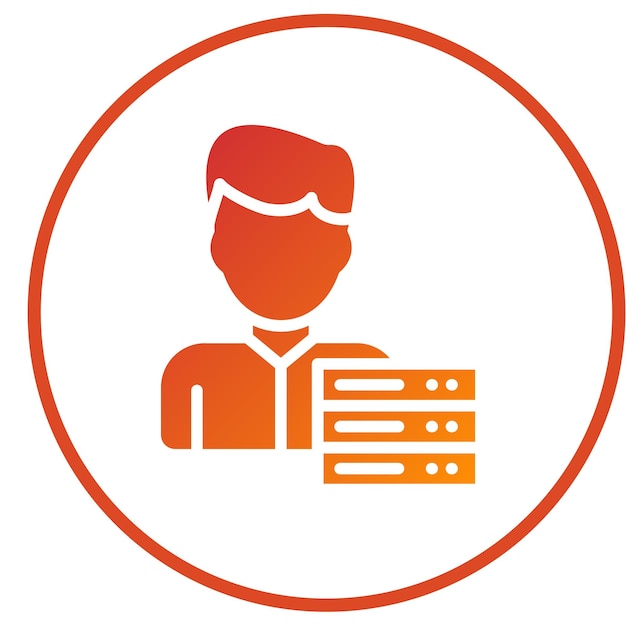 Estilo del icono del controlador de datos de diseño vectorial