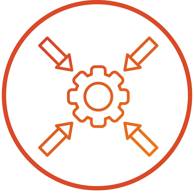 Estilo del icono de convergencia del diseño vectorial