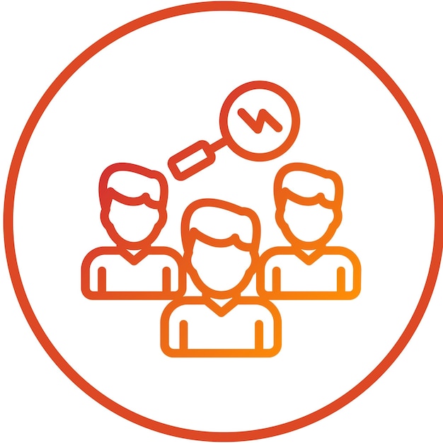 Estilo del icono de coordinación de incidentes de diseño vectorial