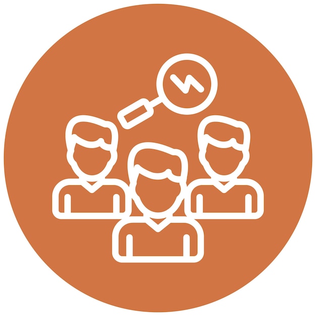 Estilo del icono de coordinación de incidentes de diseño vectorial