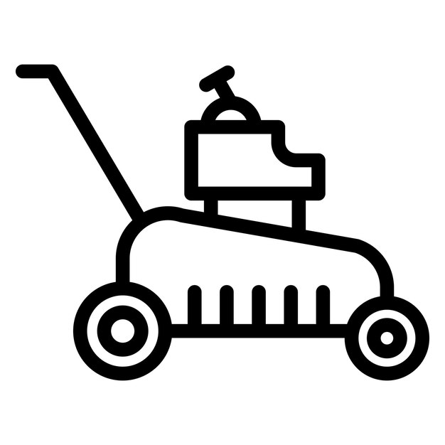 Estilo del icono del cortador de césped de diseño vectorial