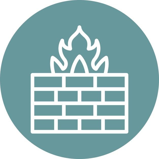Estilo del icono del cortafuegos de diseño vectorial