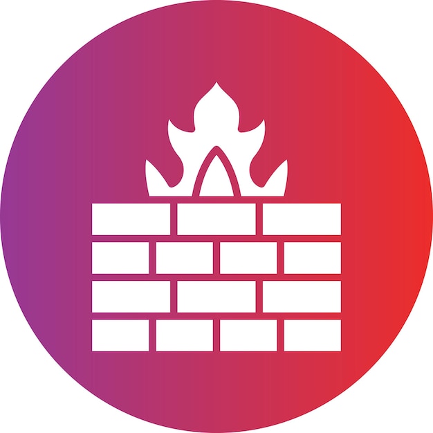 Estilo del icono del cortafuegos de diseño vectorial
