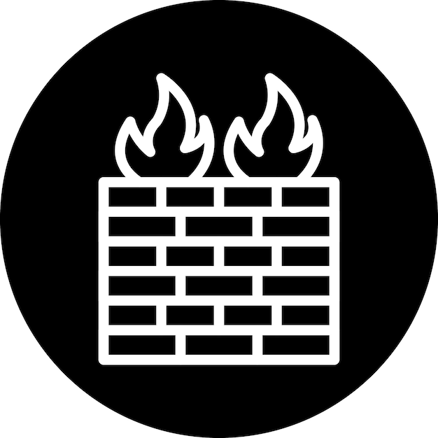 Estilo del icono del cortafuegos de diseño vectorial