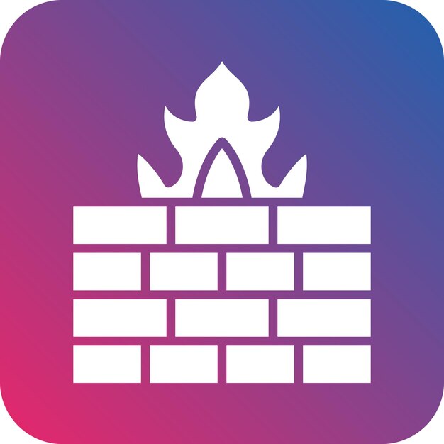 Estilo del icono del cortafuegos de diseño vectorial