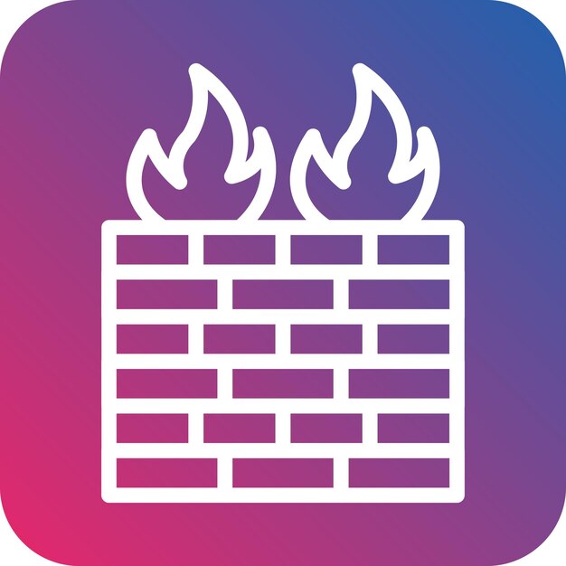 Estilo del icono del cortafuegos de diseño vectorial