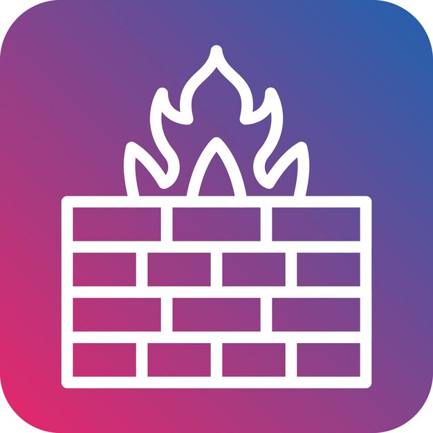 Estilo del icono del cortafuegos de diseño vectorial