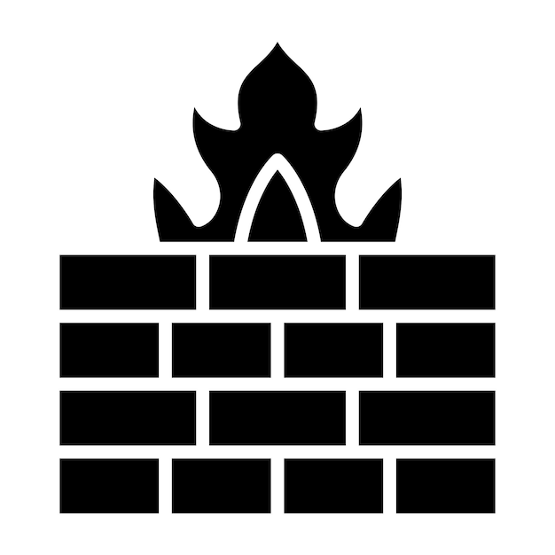 Estilo del icono del cortafuegos de diseño vectorial