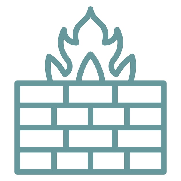 Estilo del icono del cortafuegos de diseño vectorial