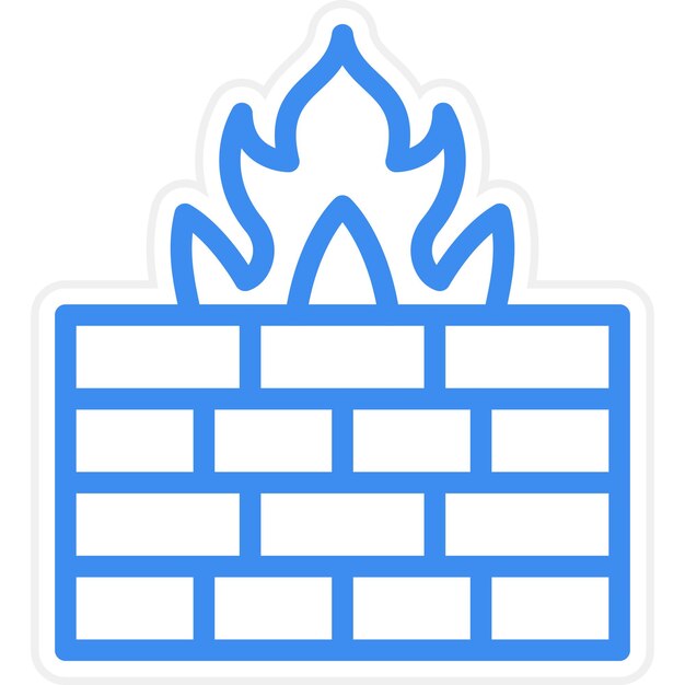 Estilo del icono del cortafuegos de diseño vectorial