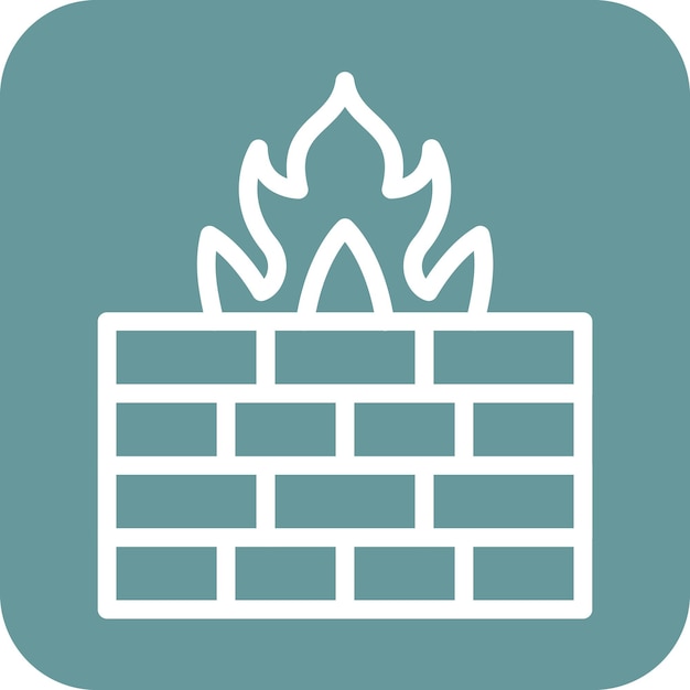 Estilo del icono del cortafuegos de diseño vectorial