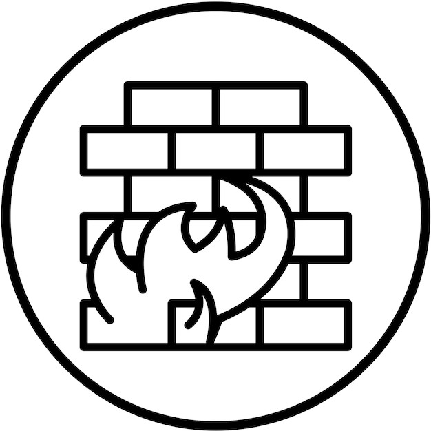 Estilo del icono del cortafuegos de diseño vectorial