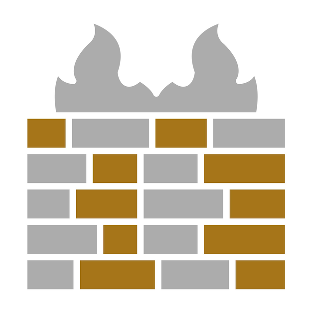 Estilo del icono del cortafuegos de diseño vectorial