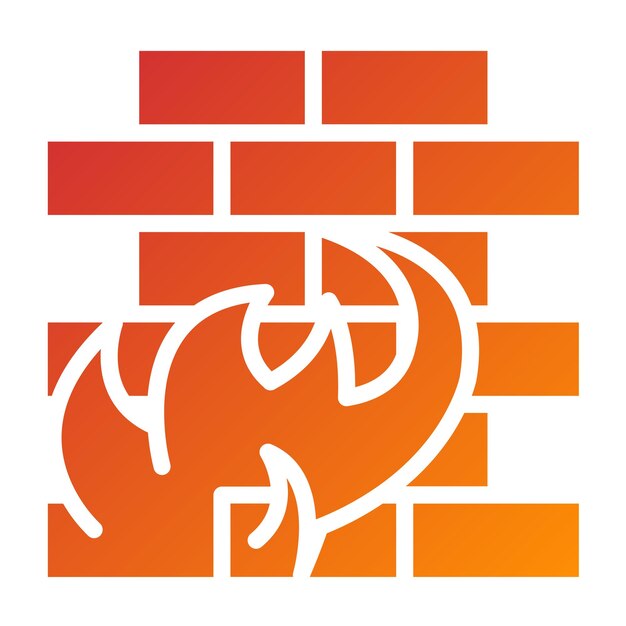 Estilo del icono del cortafuegos de diseño vectorial