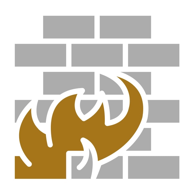 Estilo del icono del cortafuegos de diseño vectorial