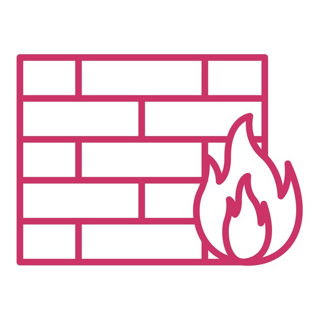 Estilo del icono del cortafuegos de diseño vectorial