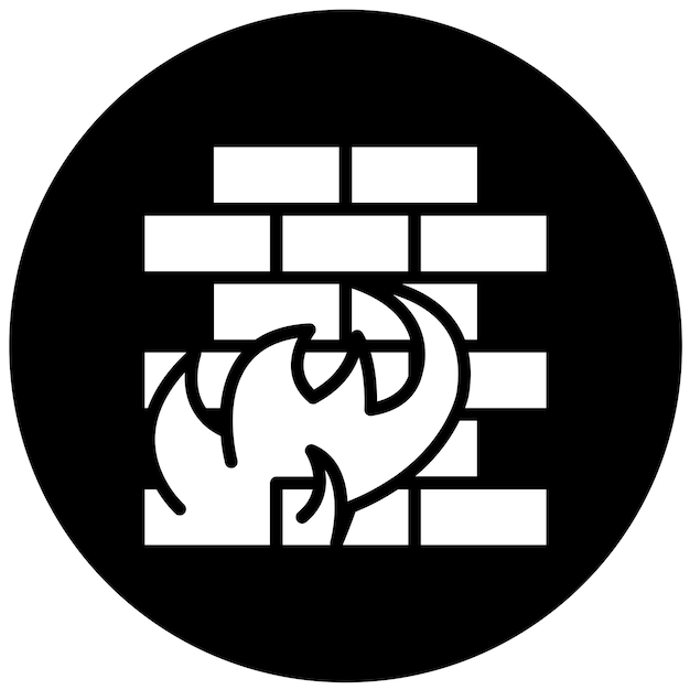 Estilo del icono del cortafuegos de diseño vectorial