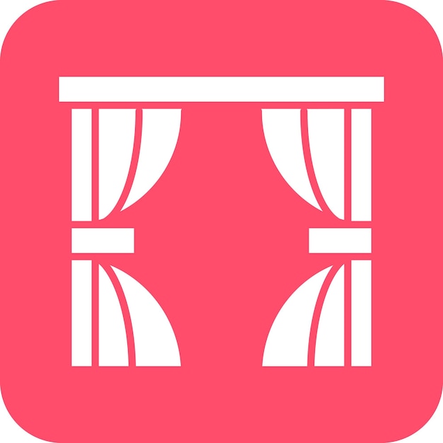 Estilo de icono de las cortinas de diseño vectorial