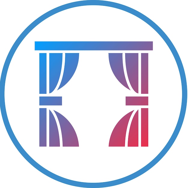 Estilo de icono de las cortinas de diseño vectorial