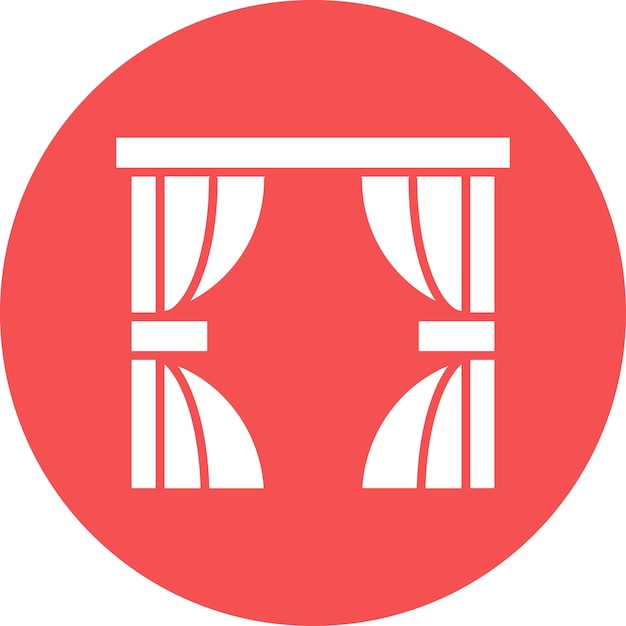 Estilo de icono de las cortinas de diseño vectorial