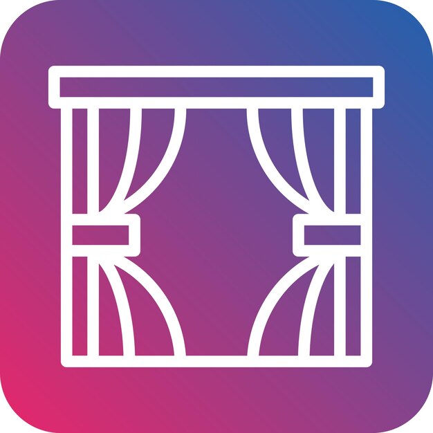 Estilo de icono de las cortinas de diseño vectorial