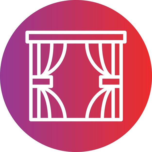 Estilo de icono de las cortinas de diseño vectorial