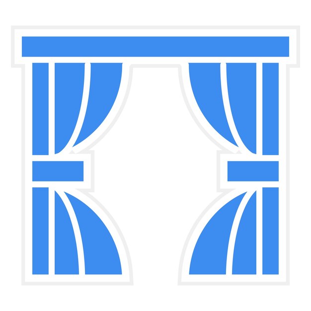 Estilo de icono de las cortinas de diseño vectorial