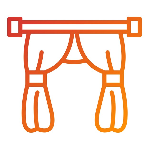 Estilo de icono de las cortinas de diseño vectorial